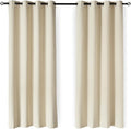 Amazon Basics 100% Blackout Curtains with Grommets, 2 Panels, 52 x 96 Inches, Beige