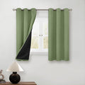 BGment Short 100% Blackout Curtains for Bedroom, Thermal Insulated Energy Efficiency Noise Reducing Grommet Curtains 54 Inch Length with Liner for Small Window 2 Panels Each 42 Inch Wide, Grass Green