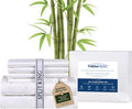 Therapedic 1000TC Split King 7-Piece Sheet Set - 100% Organic Rayon Dervied from Bamboo Blend with Cooling Fiber, Ideal for Hot Sleepers - 16" Deep Pocket Fitted Sheet, Bonus Pillowcases - White