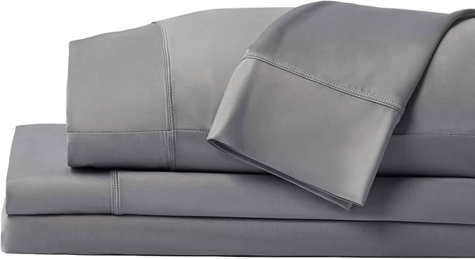 SHEEX - Original Performance Sheets Set (King/California King) Graphite - Cooling Sheets - Moisture Wicking - 1 Flat Cooling Sheet, 1 Fitted Cooling Sheet, 2 Pillow Covers - Wrinkle Free - Sleep Aid