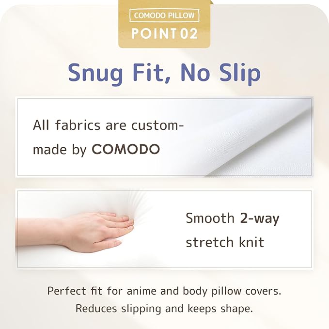 Comodo Body Pillow High Class (Made in Japan / 63 x 20 inch (160 x 50cm)) Dakimakura Pillow for Side Sleepers (Anime/Maternity) - Washable CMD9000