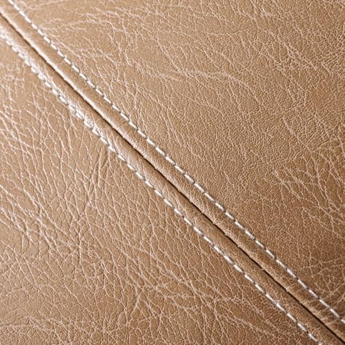 Fancy Homi Light Brown Boho Long Lumbar Faux Leather Decorative Throw Pillow - Image 5