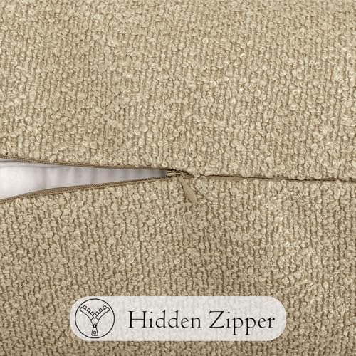JoraLion 14x26 inch Boucle Lumbar Pillow Cover, Camel Woven Texture Neutral - Image 5