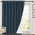 PrinceDeco Blackout Sliding Glass Door Curtain Extra Wide Patio Door Curtains for Sliding Glass Door Thermal Curtains Room Divider Drapes for Living Room/Bedroom,100 X 108 Curtains,Navy