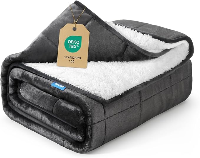 Weighted Blanket 25 lbs, 104x88 inches - Thick, Warm Heavy Blanket for Couple, Fluffy Sherpa Fleece for Bed, Soft, Fuzzy King Size