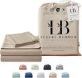 Luxury Bamboo Market | Queen Size Bed Sheet Set | 100% Viscose Made from Bamboo | Organically Grown | Ultra Soft | Cooling Sheets for Hot Sleepers | 17" Deep Pocket [Dune]