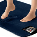 GORILLA GRIP Memory Foam Bath Rugs, Soft Absorbent Velvet Bathroom Mats, Durable Dots on Underside, Machine Washable Bathmat, Carpet Rug Room Decor for Shower Floor, 42x24 Mat, Navy Blue
