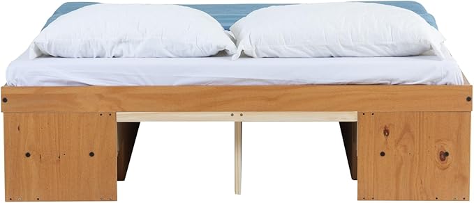 memomad Bali Storage Platform Bed with Drawers (Full Size, Oak Brown Wood)