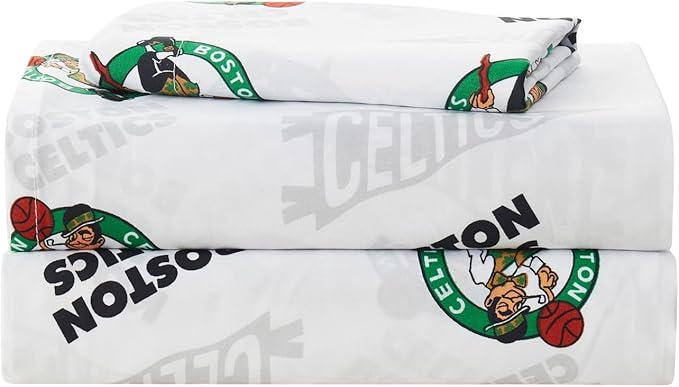 Officially Licensed Boston Celtics NBA Twin Size Sheet Set – Soft Team Logo Bedding for Dorms, Bedrooms, Fan Caves & Game Day Style