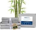 Therapedic 1000TC California King 6-Piece Sheet Set - 100% Organic Rayon Dervied from Bamboo Blend with Cooling Fiber,Ideal for Hot Sleepers - 16" Deep Pocket Fitted Sheet,Bonus Pillowcases-Dark Grey