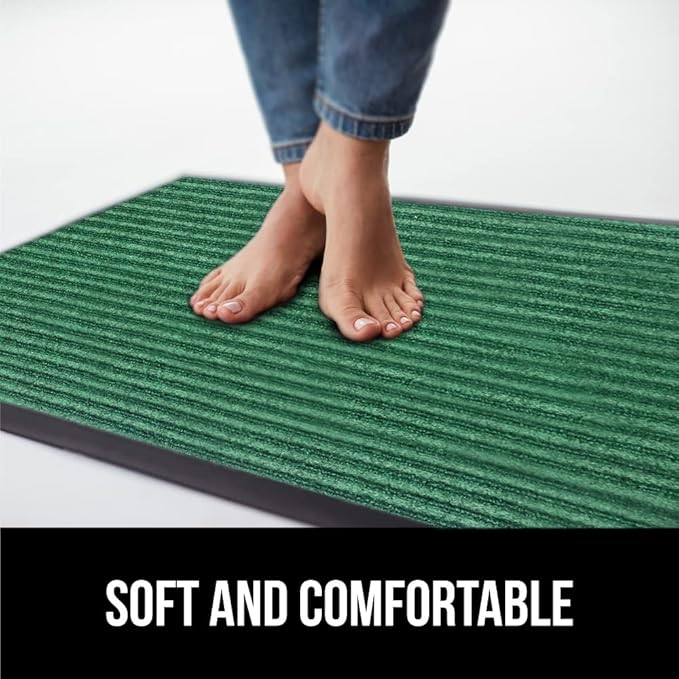 GORILLA GRIP Waterproof Traffic Guard Door Mat, 72x48, Heavy Duty Entryway Mats, Strong Rubber Back Commercial Utility Rugs for Office Hallway, Garage Floor and Home, Low Profile Carpet Runner, Green
