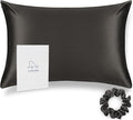 ALASKA BEAR Silk Pillowcase for Hair Care Gentle Mulberry Silk Anti Face Skin Wrinkle Pillow Slip Cover Queen Size with Concealed Zipper (1pc, Charcoal)