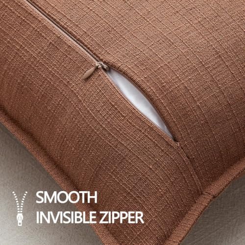 MIULEE Fall Thick Textured Rust Euro Sham Throw Pillow Covers 26x26 Inch - Image 7