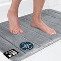 GORILLA GRIP Memory Foam Bath Mat, Soft Absorbent US Designed Bathroom Rug, Gripping Dots Machine Washable Bathmat, Cushioned Floor Mats, Shower Sink Rugs Room Décor Accessories, 42x24 Graphite Gray