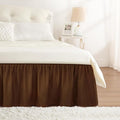 RIMELA Bed Skirt Queen Size 18 Inch Drop, Elastic Bed Skirting for Bed Base and Frame, Bedding Dust Ruffle Easy to Install,Wrap Around Adjustable Bedskirt, Chocolate Brown