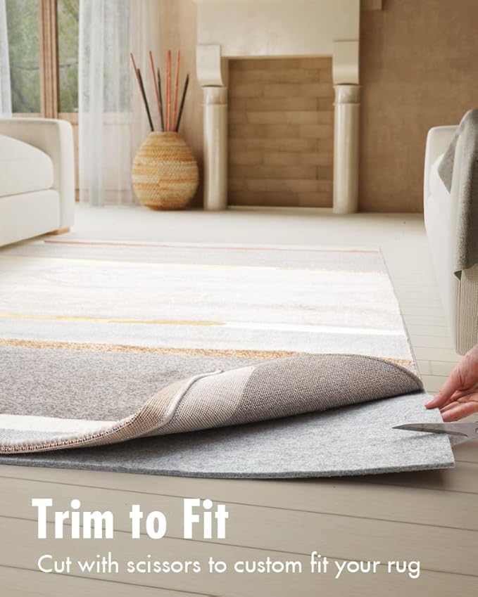 Resare Non Slip Rug Pad Gripper - 2x4 Feet 1/4" Extra Thick Felt Under Rug for Area Rugs and Hardwood Floors,Super Cushioned Non Skid Carpet Padding