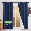KGORGE Anti Dust Soundproof 100% Blackout Curtains 4 Layers Heavy Duty Energy Efficiency Window Curtains for Living Room Baby Bedroom Home Office Studio, Wide 52 x Long 95 inches, Navy Blue, 2 Panels