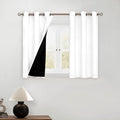 BGment Short 100% Blackout Curtains - 30 Inch Curtains for Small Window with Black Liner, Thermal Insulated Double Layer Noise Reducing Grommet Curtain for Kitchen (42 x 30 Inch, Pure White, 2 Panels)
