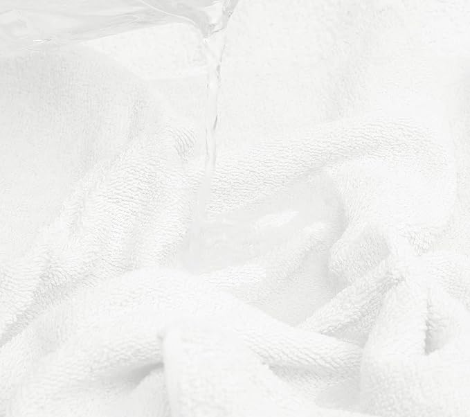Looperry Small White Bath Towel Set of 6-100% Cotton 23x46 Shower Towels in 450 GSM. Lightweight & Absorbent Quick Dry Towel for Showering, Pet Drying, Spas & Salons. Terry Ringspun White Gym Towels