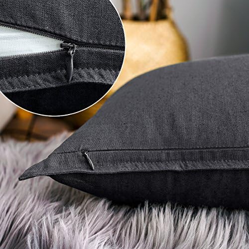 Jeanerlor Set of 2 Decorative Cotton Linen Couch Throw Pillow Case 26"x26" Sofa - Image 4