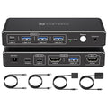 KVM Switch 1 Monitors 2 Computers 4K@60Hz USB C HDMI KVM Switch 2 Port for 1 Laptop 1 Desktop Share 1 Monitor Keyboard Mouse Hard Drives Printer Support 100W Charging for Laptop
