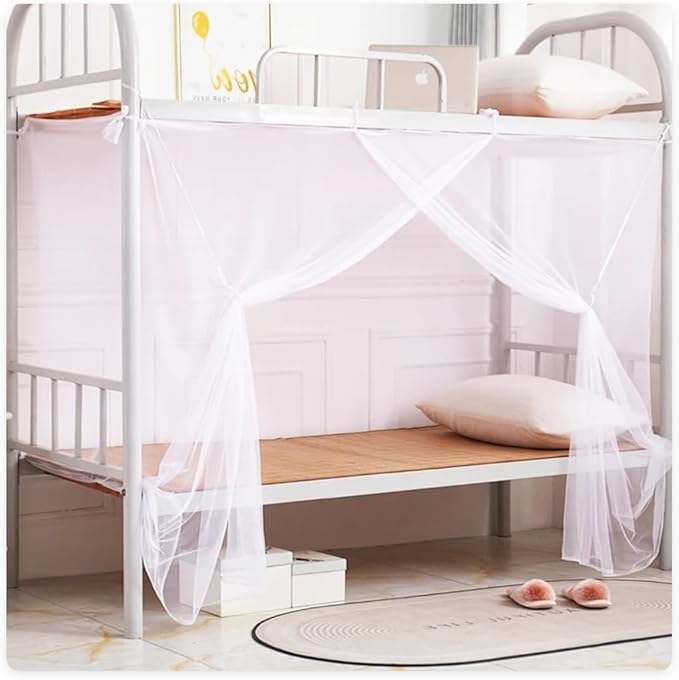 Mengersi Mosquito Net for Bed Canopy,One Side Opening Canopy Netting Bed Drapes for Camping Home Outdoor Travel Dormitory,Queen