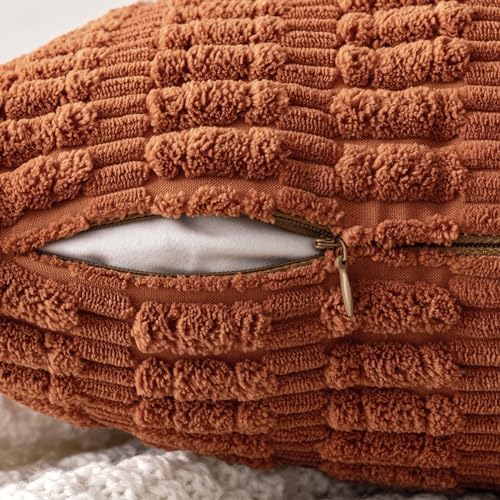 MIULEE Fall Decorative Throw Pillow Covers 16x16 Dark Rust Pack of 2 - Image 5