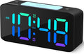 Cadmos Super Loud Alarm Clock for Heavy Sleepers Adults,Digital Clock with 7 Color NightLight,Adjustable Volume,USB Charger,Small Clocks for Bedrooms Bedside,ok to Wake for Kids,Teens (Black+RGB)