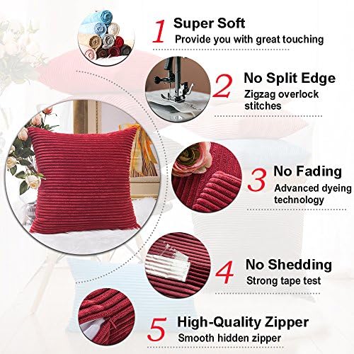 Home Brilliant Pillow Covers 18x18 Decorative Throw Pillows - Image 6