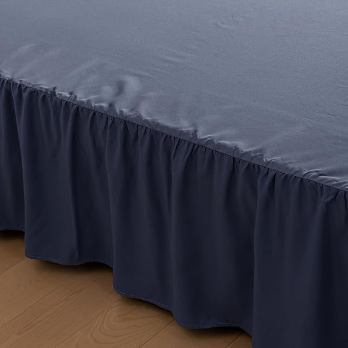 Bed Skirt Queen Size Ruffled Bed Skirt with Split Corners, 14 Inch Drop Dust Ruffle Bed Skirt with Platform,Blue