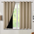 BGment Short 100% Blackout Curtains for Bedroom, Thermal Insulated Energy Efficiency Noise Reducing Grommet Curtains 54 Inch Length with Liner for Small Window 2 Panels Each 52 Inch Wide, Sand