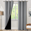 BGment Thermal Insulated 100% Blackout Curtains 84 Inch Length 2 Panels, Total Light Blocking Curtains for Bedroom, Grommet Window Drapes with Thick Black Liner, 42 Inch Wide Each Panel, Dove Grey
