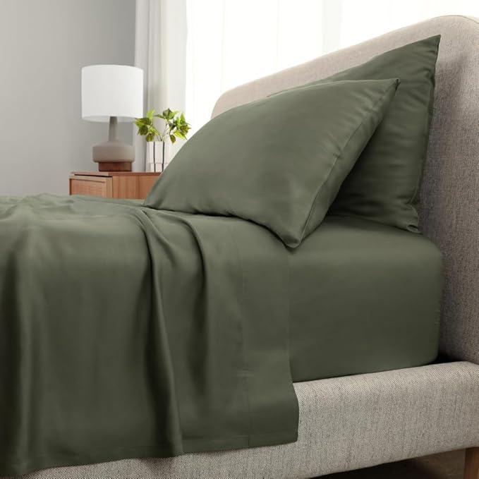 Cariloha Aloha Soft 4-Piece Sheet Set | Coastal Pine | Queen | Made from 100% Viscose derived from Bamboo | Introductory Sheet Line