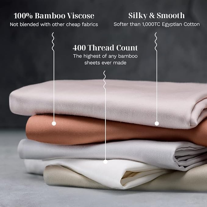 LUXOME Luxury Sheet Set | 100% Rayon (Viscose) from Bamboo | Twin Size - Terracotta | Deep Pockets | 3-Piece Set (Fitted, Flat, Pillowcase)