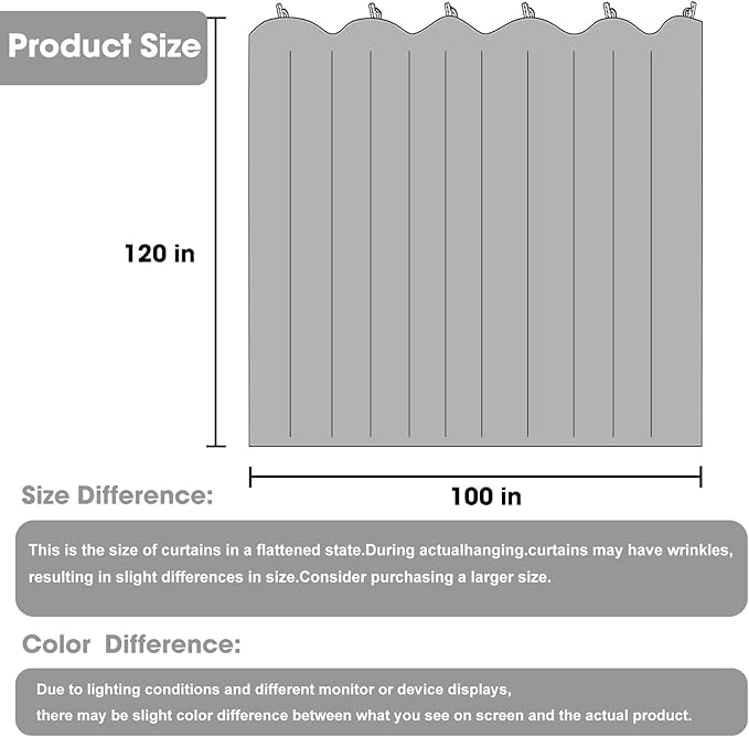 Room Divider Blackout Curtain Track Curtains Wall Dividers Panels Screen for Living Rooms Bedroom Office Privacy Partition Separation, W100 × L120 Inch,1 Panel, Black