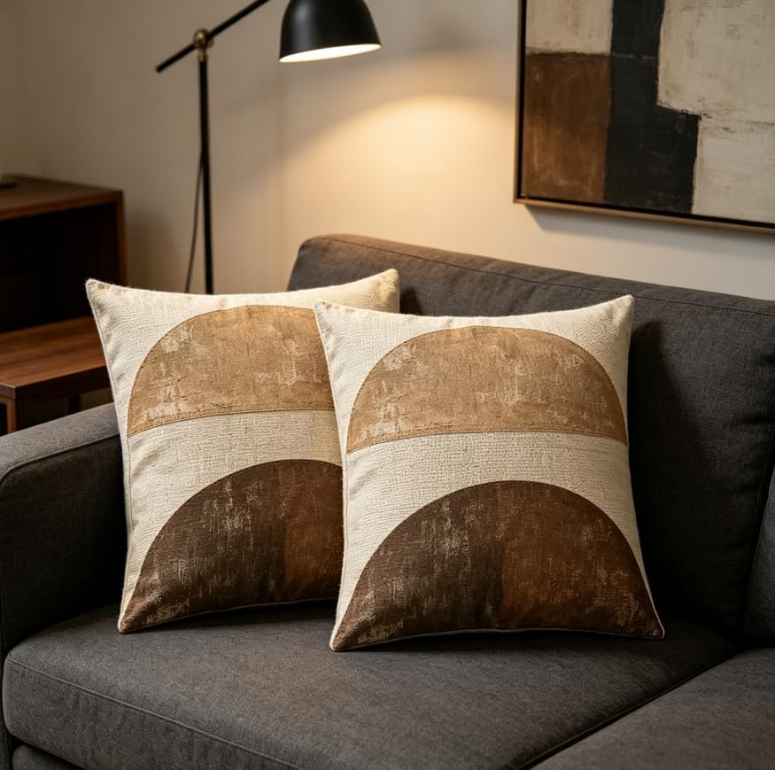 Linen Throw Pillow Covers Set of 2, Boho Geometric Design - Image 7