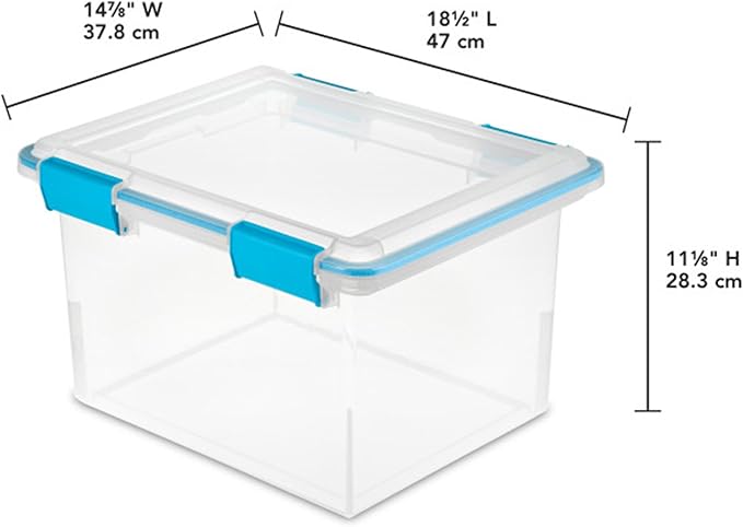 Sterilite 8-Pack Gasket Box, Weather-Resistant Storage Bins with Latching Lids, 32 Quart - Heavy-Duty Organizing Containers for Closet, Bathroom, and Office
