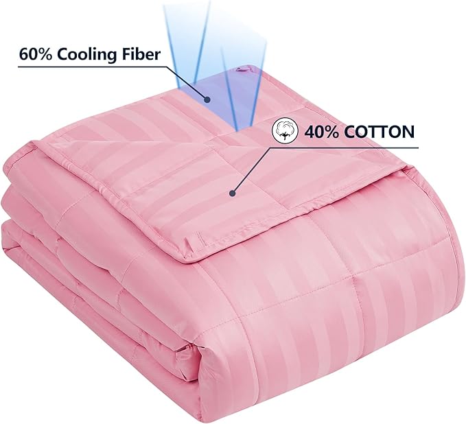 Weighted Blanket Queen Size (60"x80" 12lbs),Ultra Soft and Cozy Cooling Weighted Blanket Queen Size for Adult,Heavy Blanket with Machine Washable Soft Blanket, Pink