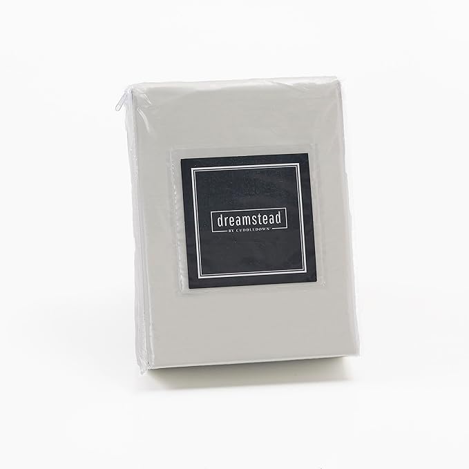 Cuddledown Dreamstead 100% Cotton Bed Sheets Set | 300 Thread Count | Luxurious Sateen Weave | Pure Combed Cotton | Soft | Wrinkle Resistant | 4 Piece Set | White | Twin | 39” x 75”