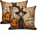 Halloween Throw Pillow Covers, Pumpkin Ghost Skeleton Design, 18x18 Inch by Unknown