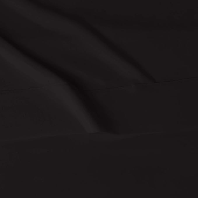 Amazon Basics Lightweight Super Soft Easy Care Microfiber 3 Piece Bedsheet Set with 14-Inch Deep Pockets, Twin XL, Black, Solid (Pack of 4)