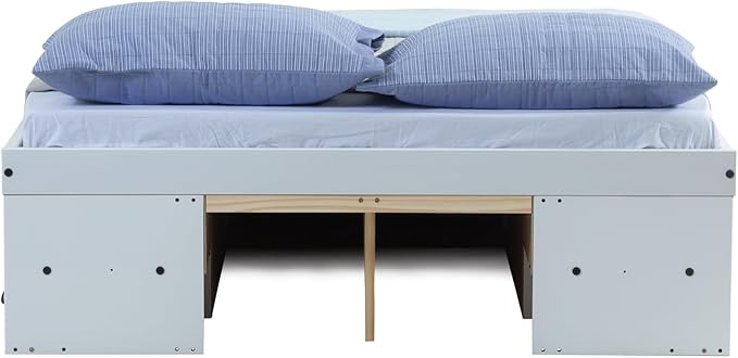 memomad Bali Storage Platform Bed with Drawers (Full Size, Off White)
