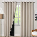 BGment Thermal Insulated 100% Blackout Curtains for Bedroom with Black Liner, Double Layer Full Room Darkening Noise Reducing Grommet Curtain (60 x 84 Inch, Cashmere, 2 Panels)