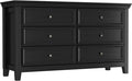 Black Dresser for Bedroom 6 Drawers Dresser - 47.2" Wide 6 Chest of Drawers Storage Double Cabinet as Bedfoot Organizer & Wardrobe Cabinet