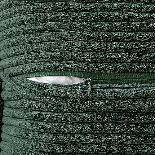 MIULEE Decorative Euro Sham Throw Pillow Covers 24x24 Inch Dark Green - Image 5