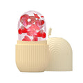 Ice Face Roller, Reusable Silicone Mold Face Massage Eye Facial Beauty Skin Care Tools Apply Ice for Shrink Pores Anti Wrinkle Reduce Puffiness Improve Skin Elasticity, Striped, Yellow