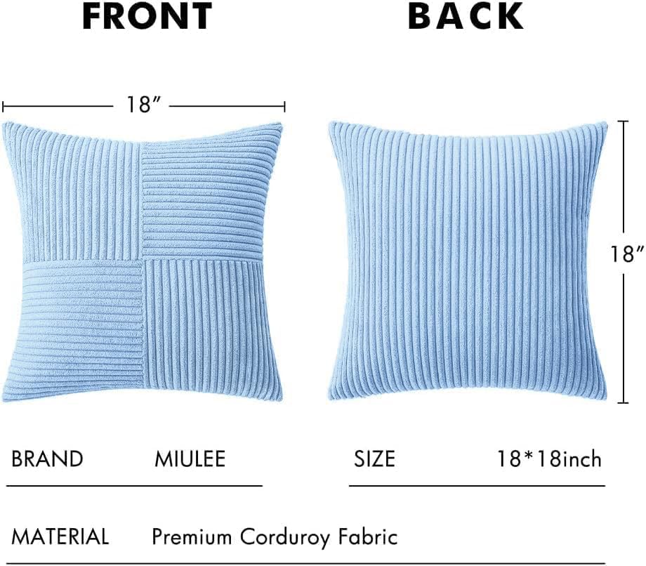 MIULEE Light Blue Decorative Throw Pillow Covers - Image 6