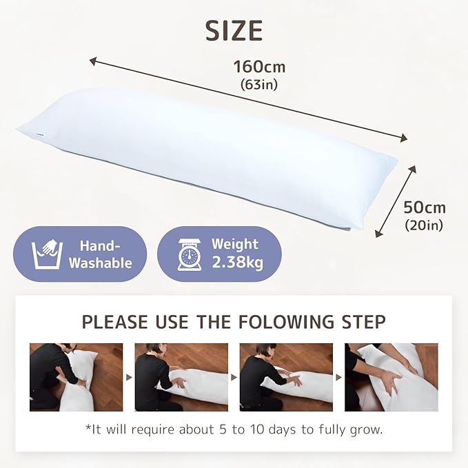 Comodo Body Pillow High Class (Made in Japan / 63 x 20 inch (160 x 50cm)) Dakimakura Pillow for Side Sleepers (Anime/Maternity) - Washable CMD9000