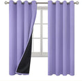BGment Thermal Insulated 100% Blackout Curtains for Bedroom with Black Liner, Double Layer Full Room Darkening Noise Reducing Grommet Curtain (52 x 72 Inch, Lavender, 2 Panels)