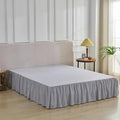 Bed Skirt Queen Size Ruffled Bed Skirt with Split Corners, Queen Bed Skirts 14 Inch Drop with Platform, 14'' Queen, Silver Gray